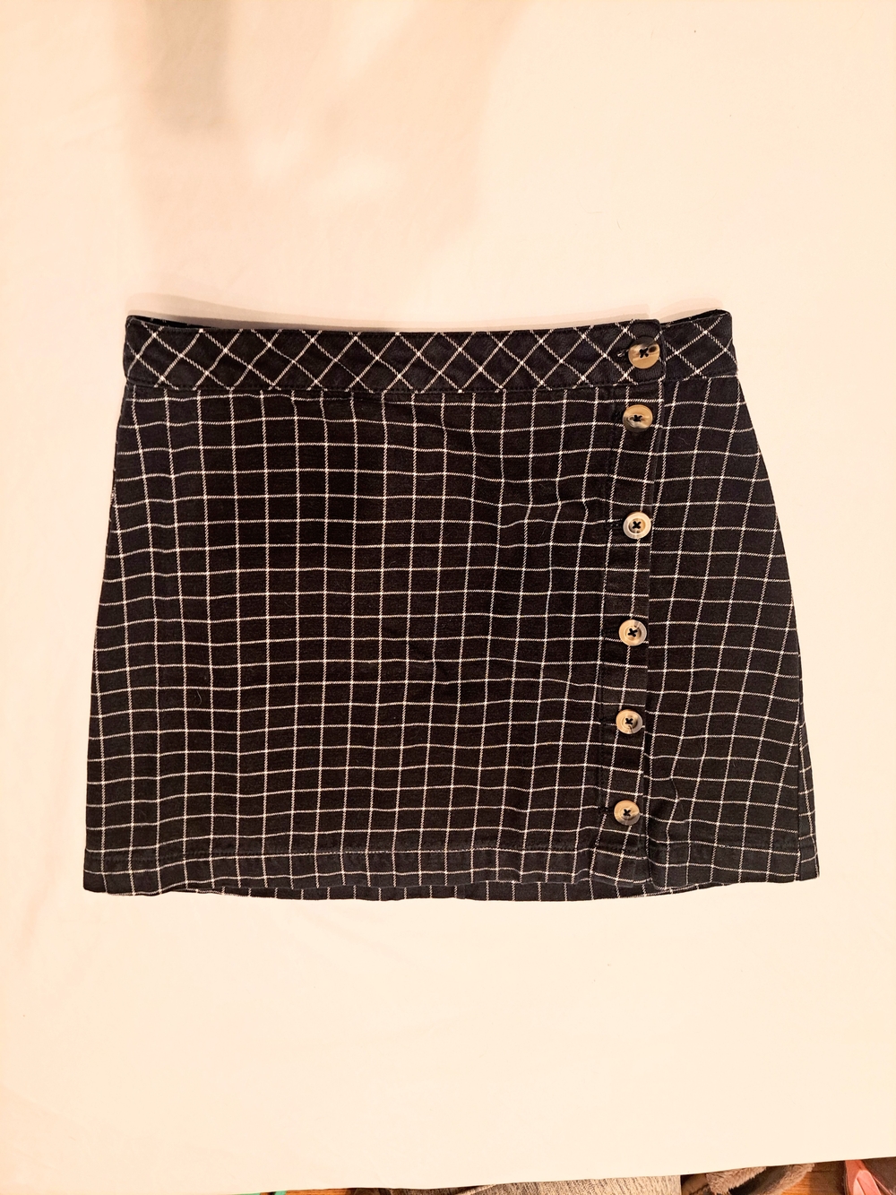 H&M Black And White Grid Pattern Mini Skirt Size 10